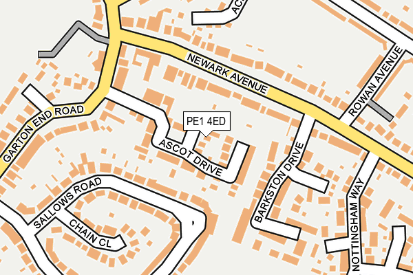 PE1 4ED map - OS OpenMap – Local (Ordnance Survey)