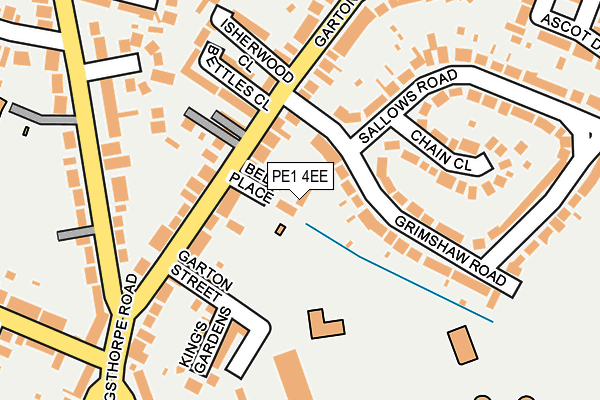 PE1 4EE map - OS OpenMap – Local (Ordnance Survey)