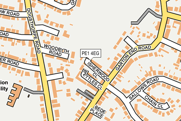 PE1 4EG map - OS OpenMap – Local (Ordnance Survey)