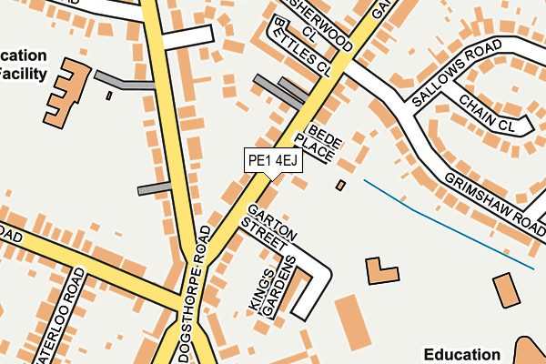 PE1 4EJ map - OS OpenMap – Local (Ordnance Survey)