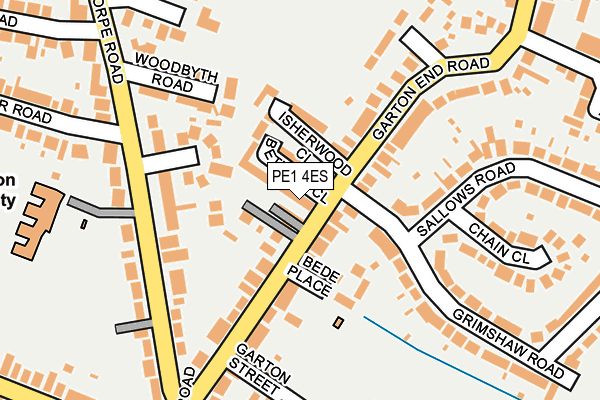 PE1 4ES map - OS OpenMap – Local (Ordnance Survey)