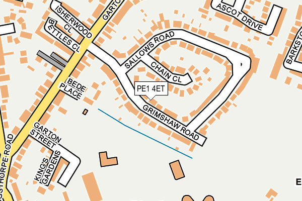 PE1 4ET map - OS OpenMap – Local (Ordnance Survey)
