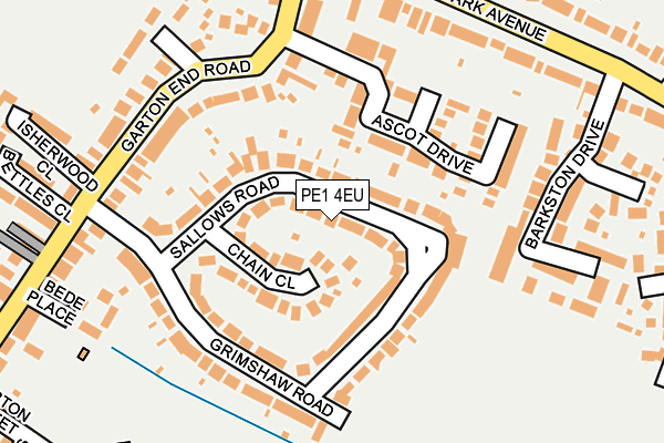 PE1 4EU map - OS OpenMap – Local (Ordnance Survey)
