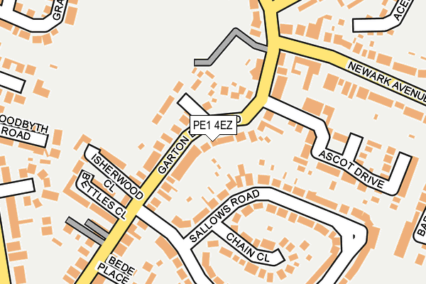 PE1 4EZ map - OS OpenMap – Local (Ordnance Survey)