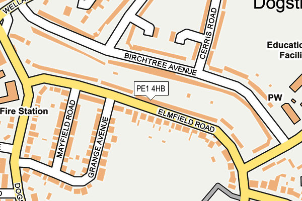 PE1 4HB map - OS OpenMap – Local (Ordnance Survey)