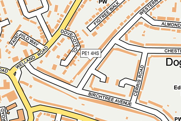 PE1 4HS map - OS OpenMap – Local (Ordnance Survey)