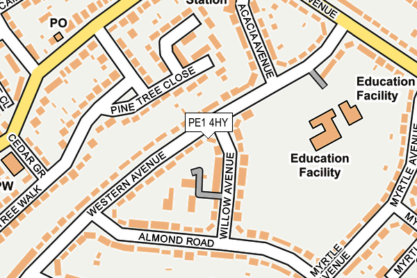 PE1 4HY map - OS OpenMap – Local (Ordnance Survey)