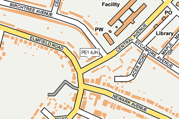 PE1 4JH map - OS OpenMap – Local (Ordnance Survey)