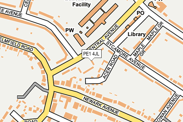 PE1 4JL map - OS OpenMap – Local (Ordnance Survey)