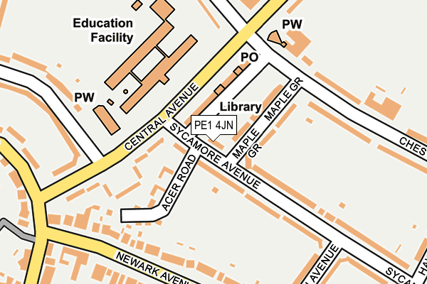 PE1 4JN map - OS OpenMap – Local (Ordnance Survey)
