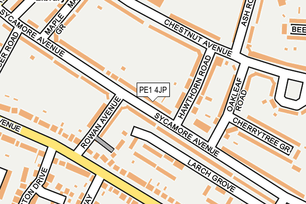 PE1 4JP map - OS OpenMap – Local (Ordnance Survey)