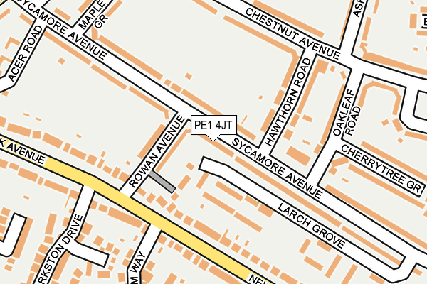 PE1 4JT map - OS OpenMap – Local (Ordnance Survey)