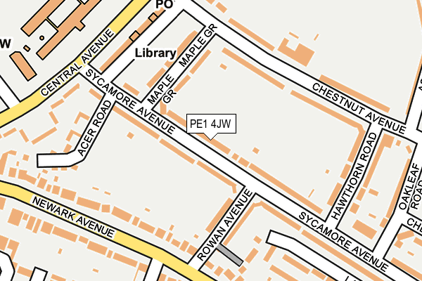 PE1 4JW map - OS OpenMap – Local (Ordnance Survey)