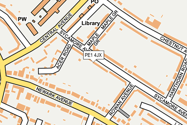 PE1 4JX map - OS OpenMap – Local (Ordnance Survey)