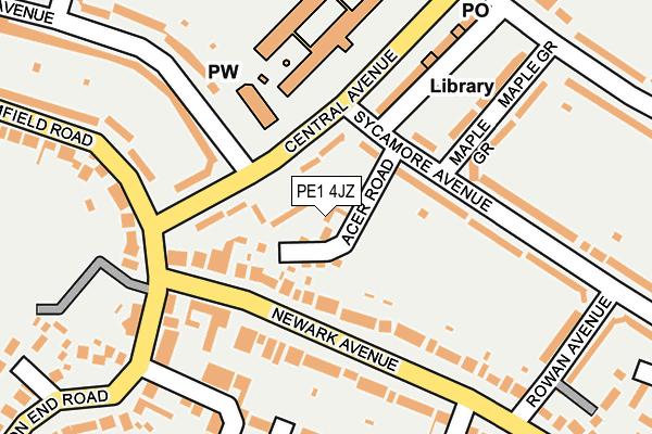 PE1 4JZ map - OS OpenMap – Local (Ordnance Survey)