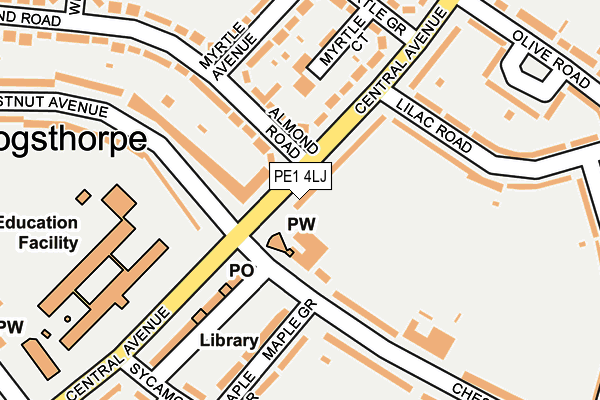 PE1 4LJ map - OS OpenMap – Local (Ordnance Survey)