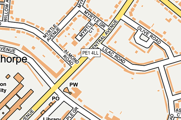 PE1 4LL map - OS OpenMap – Local (Ordnance Survey)