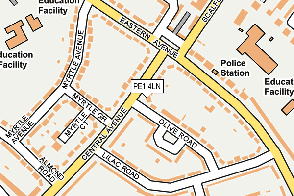 PE1 4LN map - OS OpenMap – Local (Ordnance Survey)