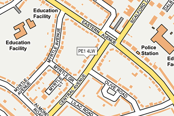 PE1 4LW map - OS OpenMap – Local (Ordnance Survey)