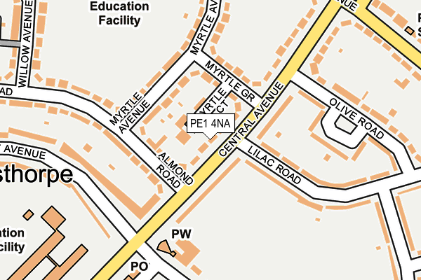 PE1 4NA map - OS OpenMap – Local (Ordnance Survey)