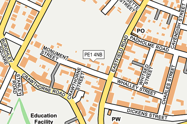PE1 4NB map - OS OpenMap – Local (Ordnance Survey)