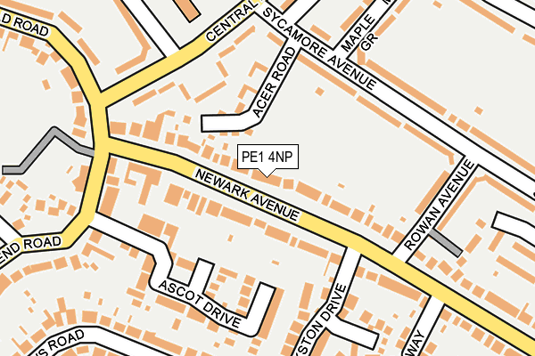 PE1 4NP map - OS OpenMap – Local (Ordnance Survey)