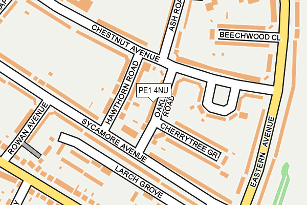 PE1 4NU map - OS OpenMap – Local (Ordnance Survey)