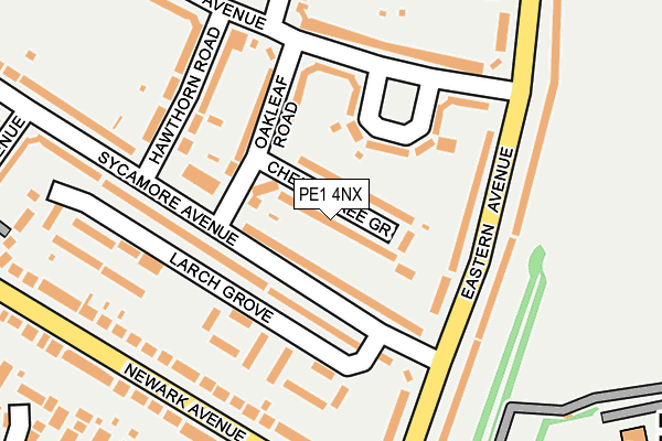 PE1 4NX map - OS OpenMap – Local (Ordnance Survey)