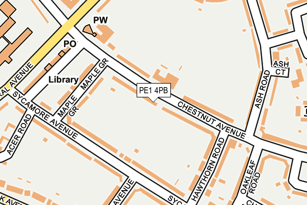 PE1 4PB map - OS OpenMap – Local (Ordnance Survey)