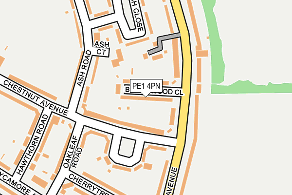PE1 4PN map - OS OpenMap – Local (Ordnance Survey)