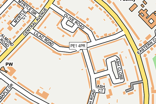 PE1 4PR map - OS OpenMap – Local (Ordnance Survey)