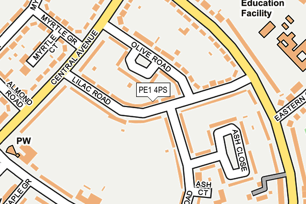 PE1 4PS map - OS OpenMap – Local (Ordnance Survey)