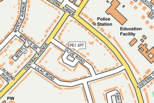 PE1 4PT map - OS OpenMap – Local (Ordnance Survey)