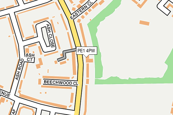 PE1 4PW map - OS OpenMap – Local (Ordnance Survey)