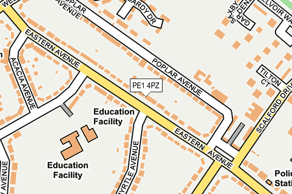 PE1 4PZ map - OS OpenMap – Local (Ordnance Survey)