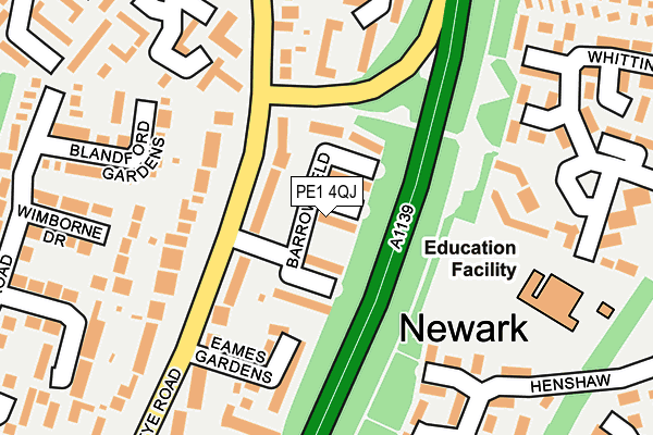 PE1 4QJ map - OS OpenMap – Local (Ordnance Survey)