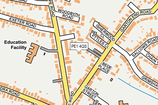 PE1 4QS map - OS OpenMap – Local (Ordnance Survey)