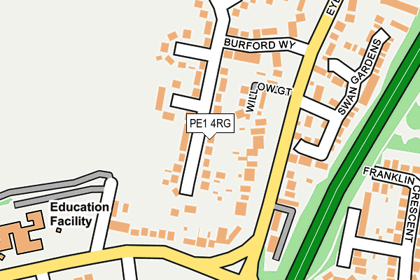 PE1 4RG map - OS OpenMap – Local (Ordnance Survey)