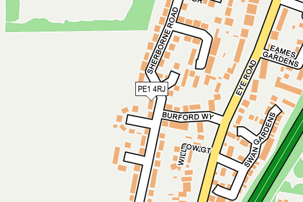 PE1 4RJ map - OS OpenMap – Local (Ordnance Survey)