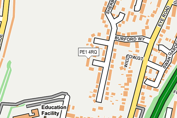 PE1 4RQ map - OS OpenMap – Local (Ordnance Survey)