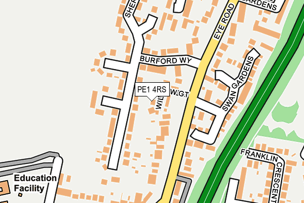 PE1 4RS map - OS OpenMap – Local (Ordnance Survey)