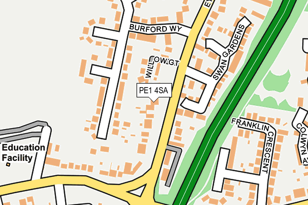 PE1 4SA map - OS OpenMap – Local (Ordnance Survey)