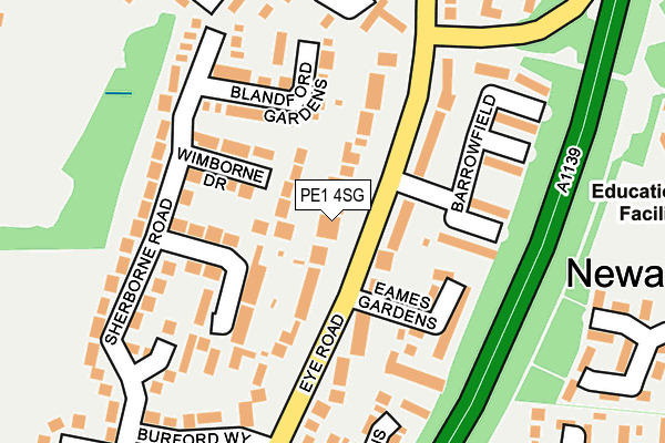 PE1 4SG map - OS OpenMap – Local (Ordnance Survey)