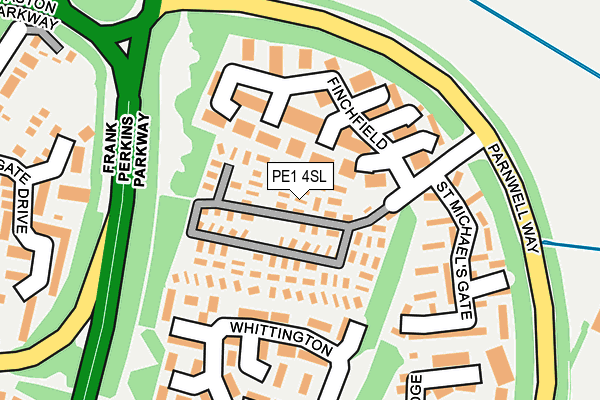 PE1 4SL map - OS OpenMap – Local (Ordnance Survey)