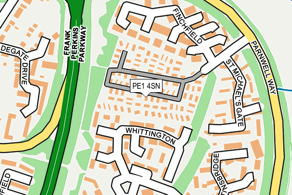 PE1 4SN map - OS OpenMap – Local (Ordnance Survey)
