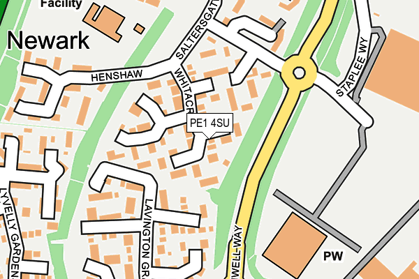 PE1 4SU map - OS OpenMap – Local (Ordnance Survey)
