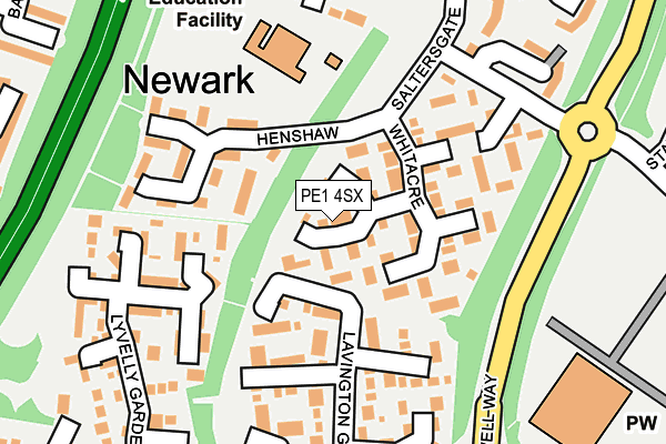PE1 4SX map - OS OpenMap – Local (Ordnance Survey)