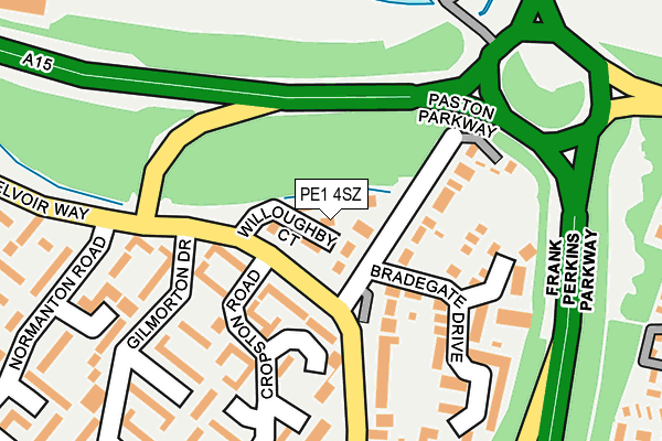 PE1 4SZ map - OS OpenMap – Local (Ordnance Survey)