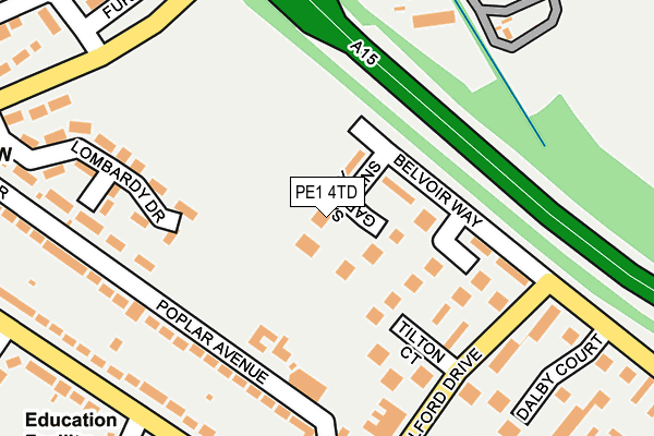 PE1 4TD map - OS OpenMap – Local (Ordnance Survey)