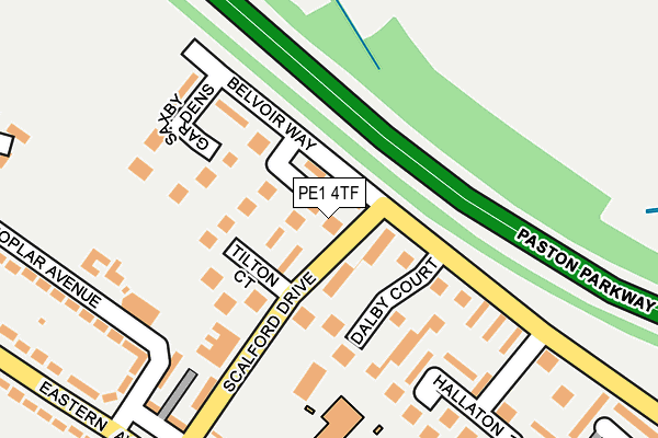 PE1 4TF map - OS OpenMap – Local (Ordnance Survey)